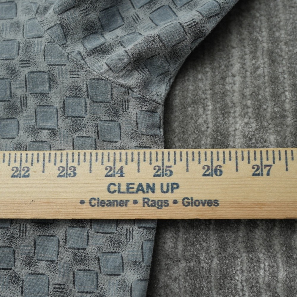 Maui Trading Co Shirt Men Button Down Short Sleeve Gray Blue Geometric Vtg XL - Picture 5 of 7